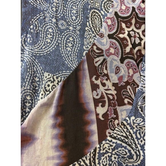 Desigual Fit & Flare Dress Blue Print Size Small Mesh Boho Maximalist Lagenlook - Picture 9 of 11